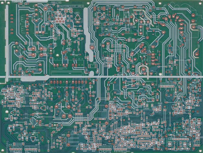 Television Power and Deflection PCB, Solder Side